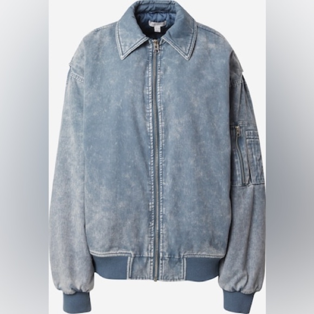 Top shop acid wash padded bomber jacket